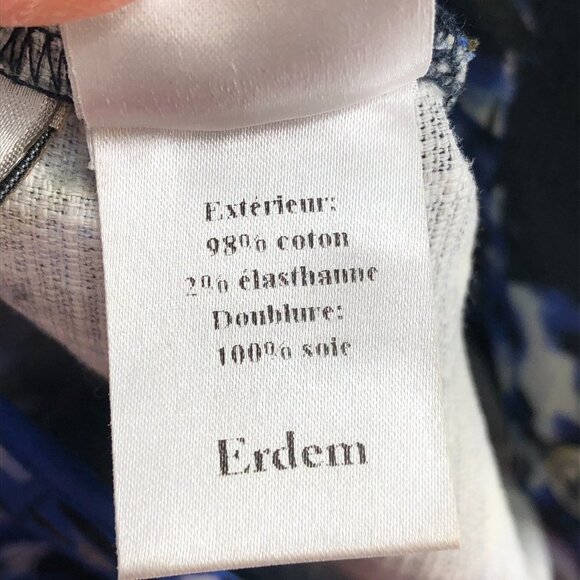 Erdem Esmeralda White and Blue Floral printed Straight leg trousers - Picture 11 of 14